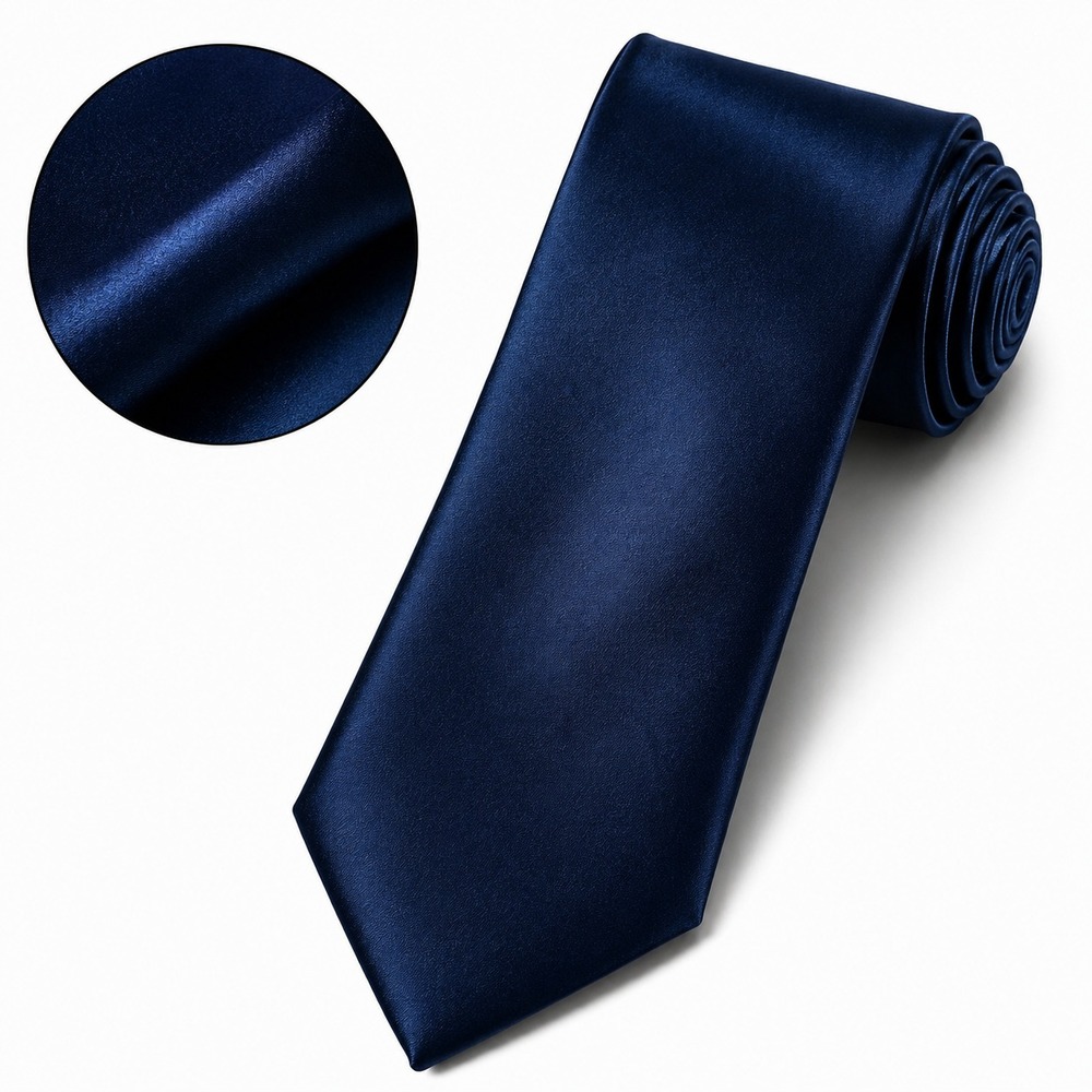 Zylos George Machado Men's Necktie Plain Solid Blue 100% Imported Silk W4